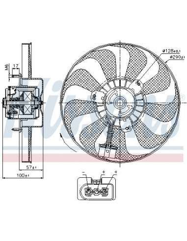 Ventilador, refrigeración del motor Nissens 85684 - NISSENS VENTILADOR SEAT CORDO