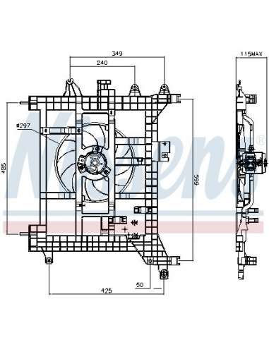 Ventilador, refrigeración del motor Nissens 85711 - NISSENS VENTILADOR DACIA DUST