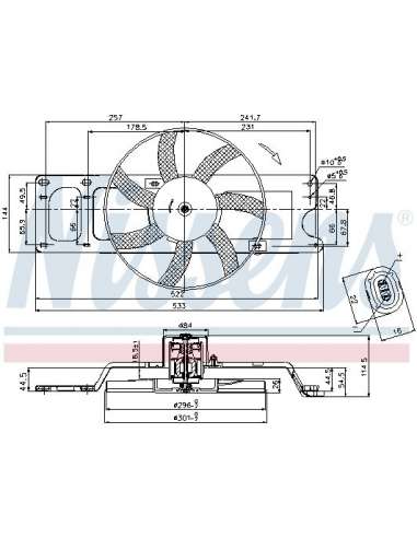 Ventilador, refrigeración del motor Nissens 85712 - NISSENS VENTILADOR DACIA LOGA