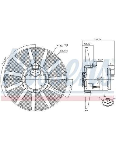 Ventilador, refrigeración del motor Nissens 85720 - NISSENS VENTILADOR VOLKSWAGEN