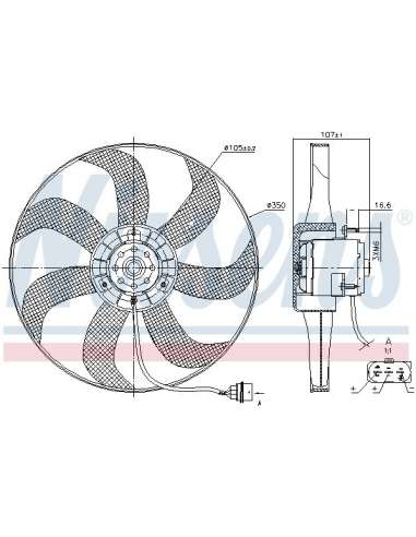 Ventilador, refrigeración del motor Nissens 85725 - NISSENS VENTILADOR SEAT CORDO