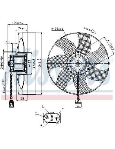 Ventilador, refrigeración del motor Nissens 85726 - NISSENS VENTILADOR VOLKSWAGEN
