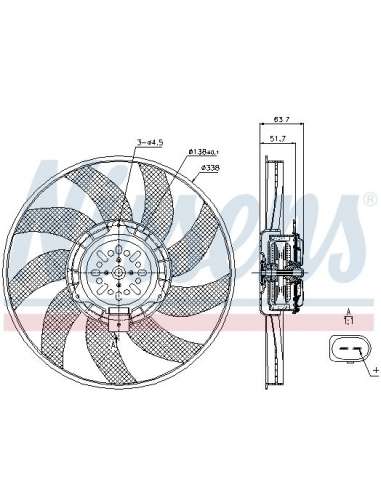 Ventilador, refrigeración del motor Nissens 85727 - NISSENS VENTILADOR AUDI Q5 /