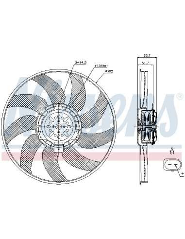 Ventilador, refrigeración del motor Nissens 85728 - NISSENS VENTILADOR AUDI Q5 /