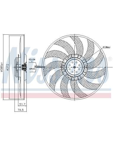 Ventilador, refrigeración del motor Nissens 85743 - NISSENS VENTILADOR AUDI A 4 /