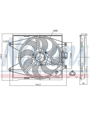 Ventilador, refrigeración del motor Nissens 85744 - NISSENS VENTILADOR FIAT 500
