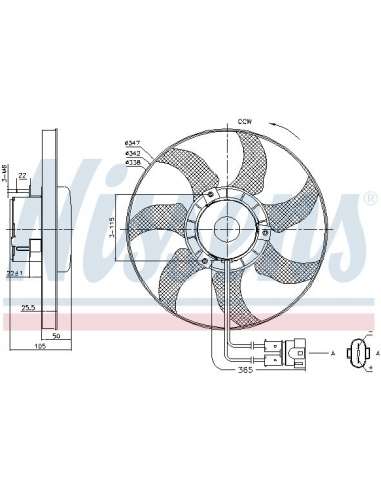 Ventilador, refrigeración del motor Nissens 85749 - NISSENS VENTILADOR VOLKSWAGEN