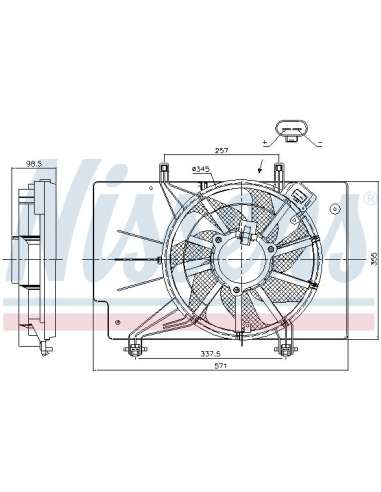 Ventilador, refrigeración del motor Nissens 85752 - NISSENS VENTILADOR FORD FIEST