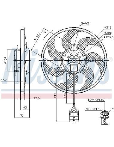 Ventilador, refrigeración del motor Nissens 85754 - NISSENS VENTILADOR OPEL ASTRA