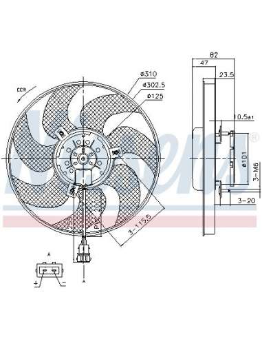 Ventilador, refrigeración del motor Nissens 85761 - NISSENS VENTILADOR VOLKSWAGEN