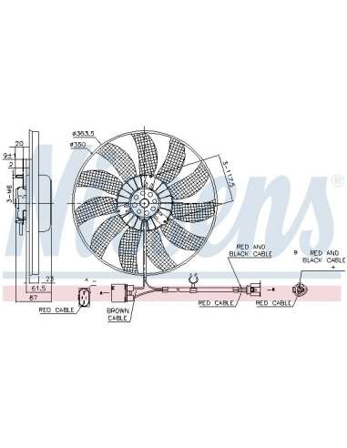 Ventilador, refrigeración del motor Nissens 85763 - NISSENS VENTILADOR VOLKSWAGEN