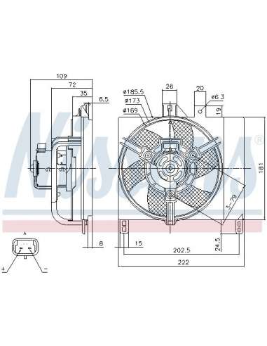Ventilador, refrigeración del motor Nissens 85765 - NISSENS VENTILADOR SMART FORT
