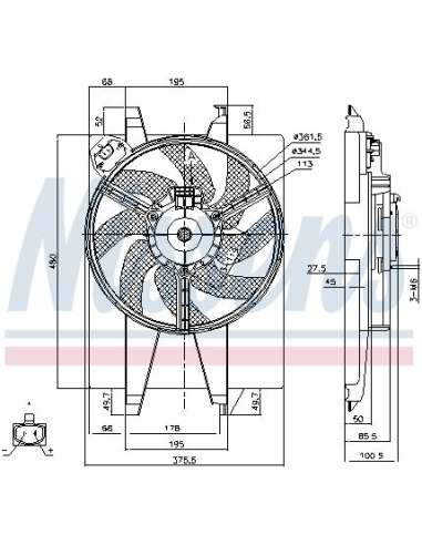 Ventilador, refrigeración del motor Nissens 85767 - NISSENS VENTILADOR FORD FIEST