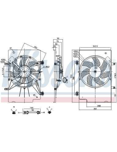 Ventilador, refrigeración del motor Nissens 85768 - NISSENS VENTILADOR FORD FIEST