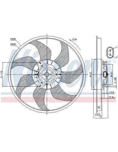 Ventilador, refrigeración del motor Nissens 85776 - NISSENS VENTILADOR VAUXHALL C