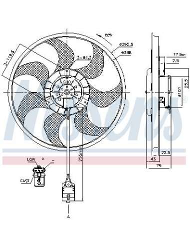 Ventilador, refrigeración del motor Nissens 85777 - NISSENS VENTILADOR OPEL ZAFIR