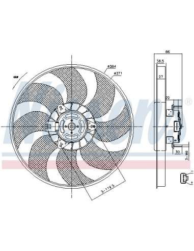 Ventilador, refrigeración del motor Nissens 85779 - NISSENS VENTILADOR VAUXHALL C
