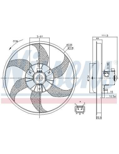 Ventilador, refrigeración del motor Nissens 85782 - NISSENS VENTILADOR VAUXHALL C