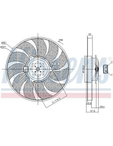 Ventilador, refrigeración del motor Nissens 85786 - NISSENS VENTILADOR OPEL VECTR