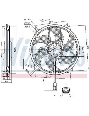 Ventilador, refrigeración del motor Nissens 85788 - NISSENS VENTILADOR PEUGEOT 30