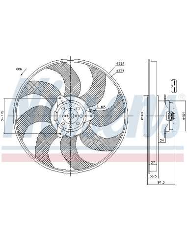 Ventilador, refrigeración del motor Nissens 85794 - NISSENS VENTILADOR RENAULT KA