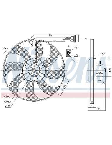 Ventilador, refrigeración del motor Nissens 85796 - NISSENS VENTILADOR VOLKSWAGEN