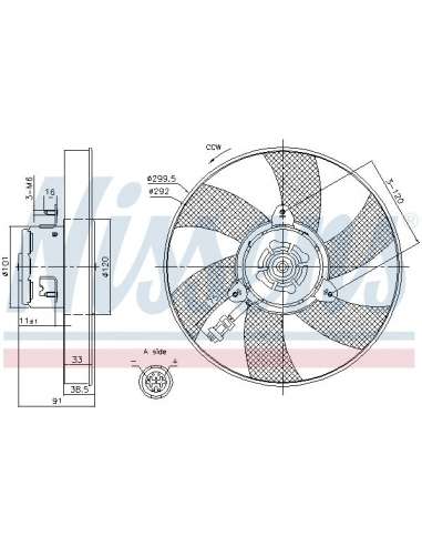 Ventilador, refrigeración del motor Nissens 85799 - NISSENS VENTILADOR SEAT CORDO