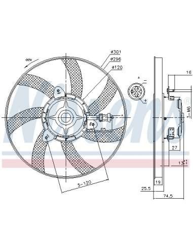 Ventilador, refrigeración del motor Nissens 85800 - NISSENS VENTILADOR VOLKSWAGEN