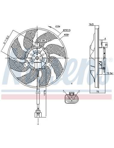 Ventilador, refrigeración del motor Nissens 85806 - NISSENS VENTILADOR VOLKSWAGEN