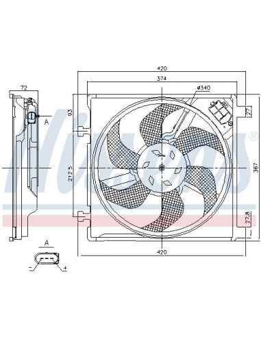 Ventilador, refrigeración del motor Nissens 85868 - NISSENS VENTILADOR SEAT MII