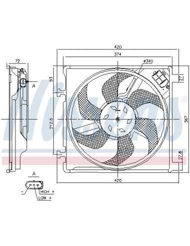 Ventilador, refrigeración del motor Nissens 85869 - NISSENS VENTILADOR SEAT MII