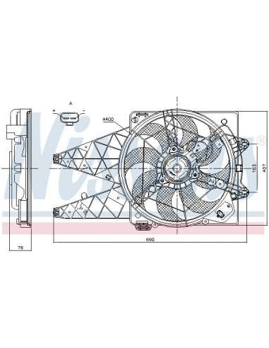 Ventilador, refrigeración del motor Nissens 85881 - NISSENS VENTILADOR FIAT DOBLO