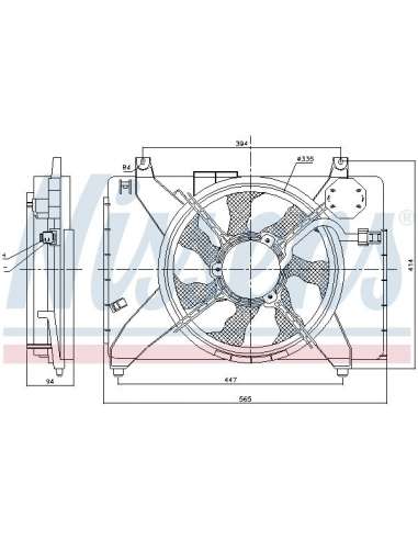 Ventilador, refrigeración del motor Nissens 85884 - NISSENS VENTILADOR DODGE ATTI