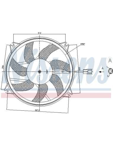 Ventilador, refrigeración del motor Nissens 85886 - NISSENS VENTILADOR PEUGEOT 30