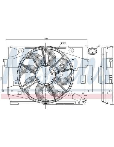 Ventilador, refrigeración del motor Nissens 85892 - NISSENS VENTILADOR DACIA LODG