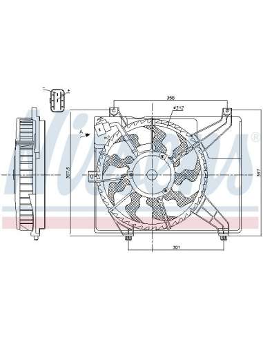Ventilador, refrigeración del motor Nissens 85893 - NISSENS VENTILADOR HYUNDAI i1