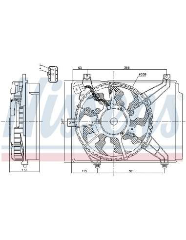 Ventilador, refrigeración del motor Nissens 85894 - NISSENS VENTILADOR HYUNDAI i1