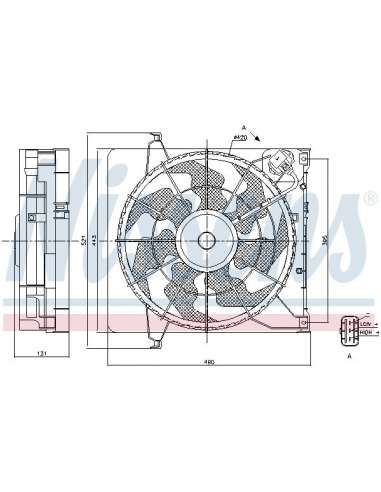 Ventilador, refrigeración del motor Nissens 85896 - NISSENS VENTILADOR HYUNDAI i3