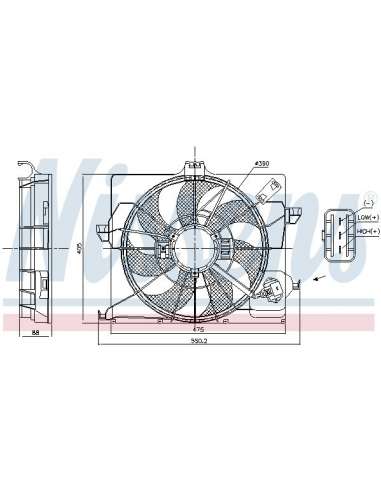 Ventilador, refrigeración del motor Nissens 85898 - NISSENS VENTILADOR HYUNDAI AC