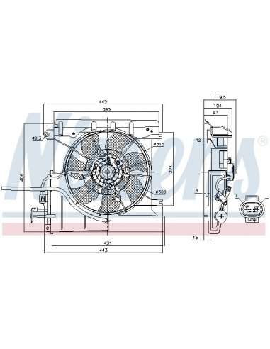 Ventilador, refrigeración del motor Nissens 85939 - NISSENS VENTILADOR PEUGEOT 10
