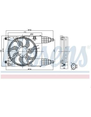 Ventilador, refrigeración del motor Nissens 85942 - NISSENS VENTILADOR CHEVROLET