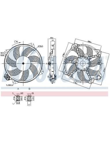 Ventilador, refrigeración del motor Nissens 85989 - NISSENS VENTILADOR RENAULT ME
