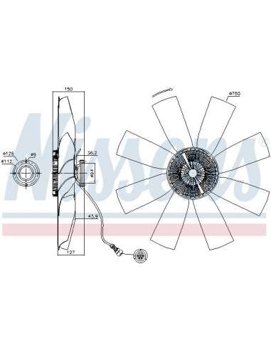 Embrague, ventilador del radiador Nissens 86027 - NISSENS EMBRAG. VENTIL. VOLVO