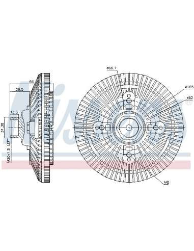 Embrague, ventilador del radiador Nissens 86036 - NISSENS EMBRAG. VENTIL. RVI -