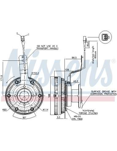 Embrague, ventilador del radiador Nissens 86039 - NISSENS EMBRAG. VENTIL. MAN F