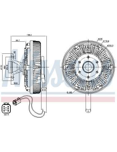 Embrague, ventilador del radiador Nissens 86050 - NISSENS EMBRAG. VENTIL. RVI -