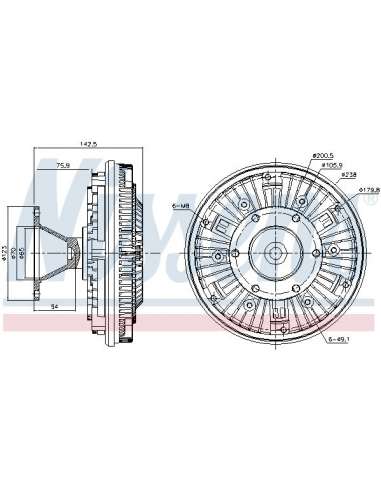 Embrague, ventilador del radiador Nissens 86051 - NISSENS EMBRAG. VENTIL. DAF C
