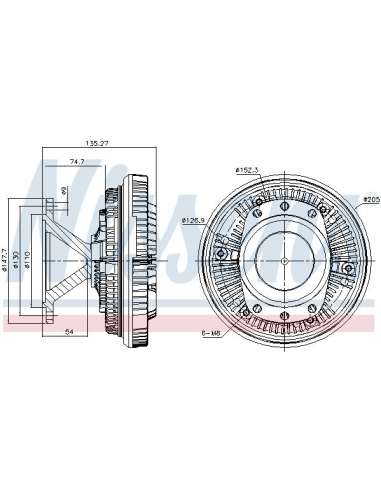 Embrague, ventilador del radiador Nissens 86052 - NISSENS EMBRAG. VENTIL. DAF 8