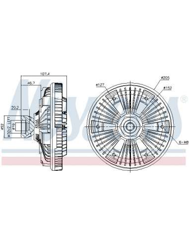 Embrague, ventilador del radiador Nissens 86058 - NISSENS EMBRAG. VENTIL. DAF C
