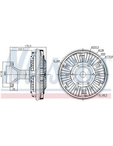 Embrague, ventilador del radiador Nissens 86065 - NISSENS EMBRAG. VENTIL. DAF 7